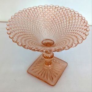 Anchor Hocking Miss America Pink Round Compote 5 inch